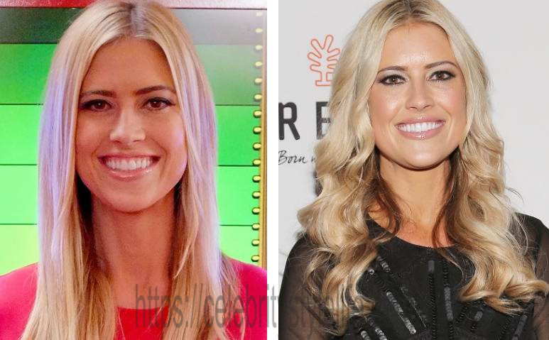 An image of Christina El Moussa prior to and also after