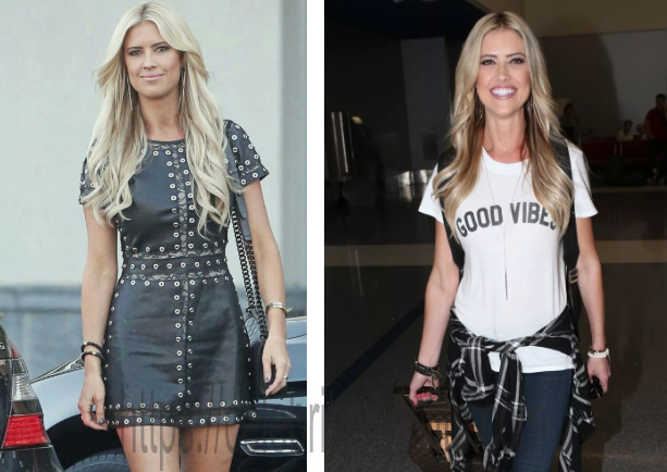 An image of Christina El Moussa prior to (left) as well as after (right)