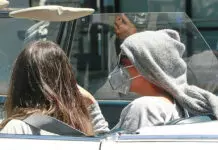 Beyonce Wears Her Face Mask Upside Down While Riding in a Convertible